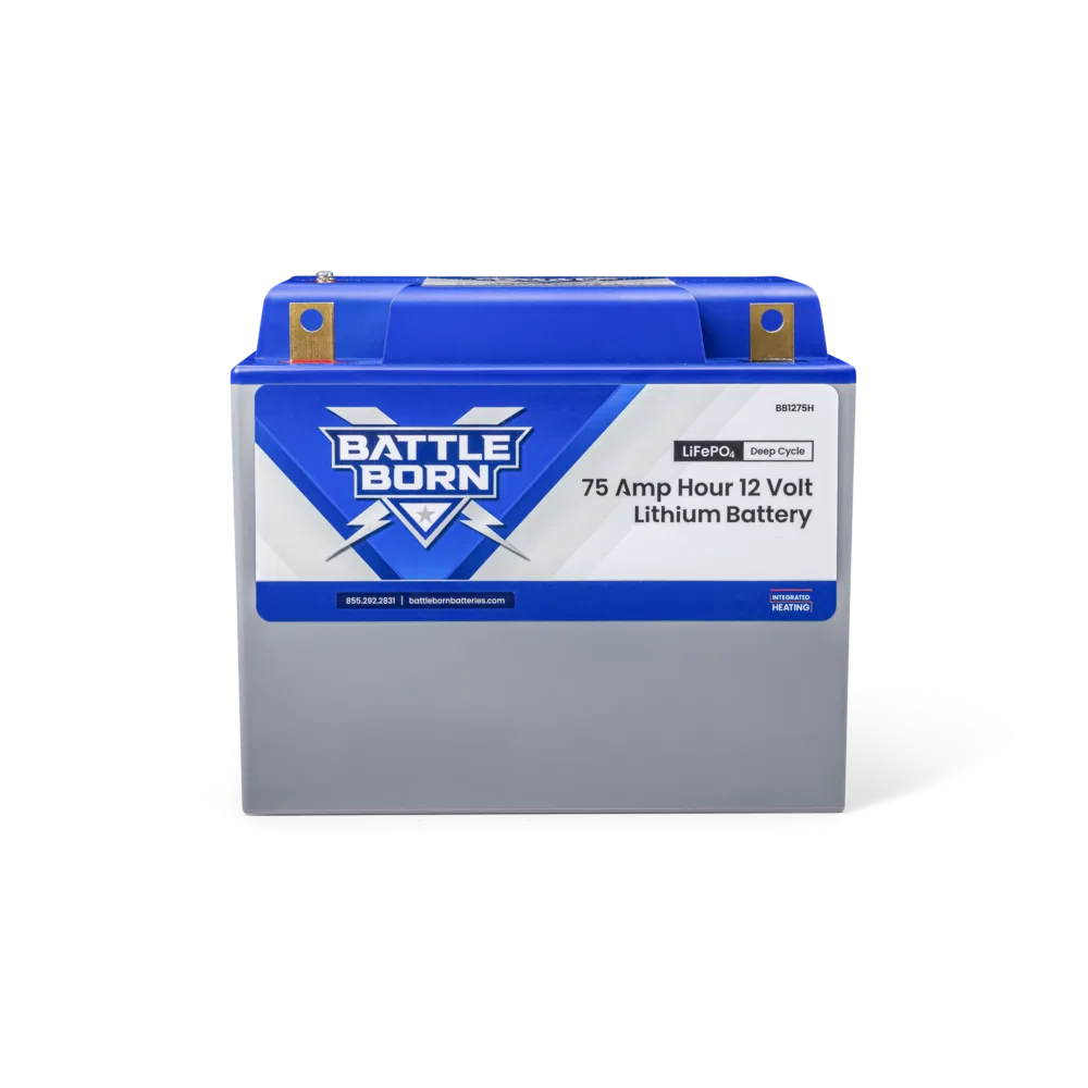 BB1275H – BATTLE BORN Battery, Group 24 12 Volt Flag Top Terminal Lithium Deep Cycle Battery 75 Ampere Hour Capacity ...